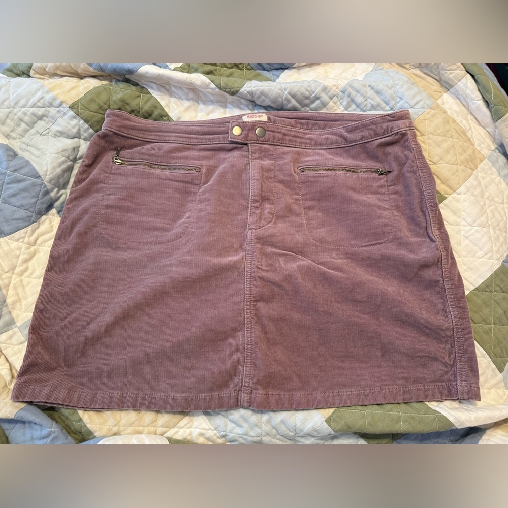 Women's Mauve Corduroy Mini Skirt